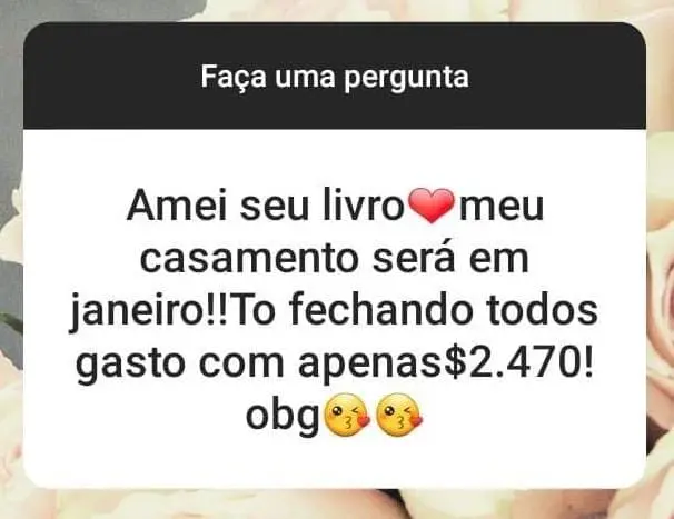 Print de depoimento recebido no Instagram